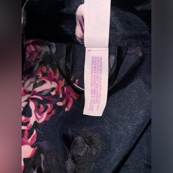 Lilac & London Floral Satin Robe Lace Trim Kimono Style Lounge Women M Sleepwear - Picture 8 of 10